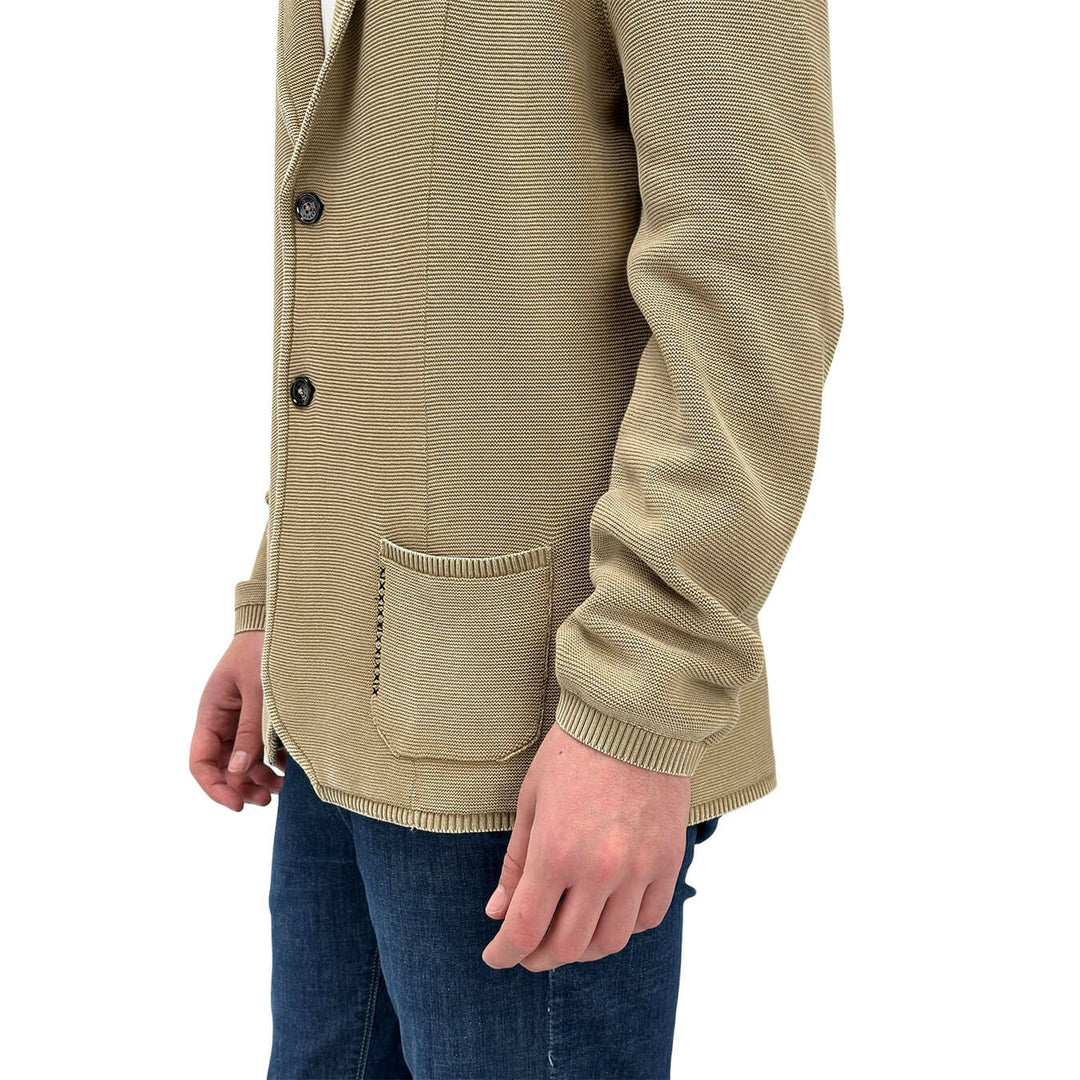 MarKup Giacca Uomo, Monopetto, Revers, Cotone, Beige