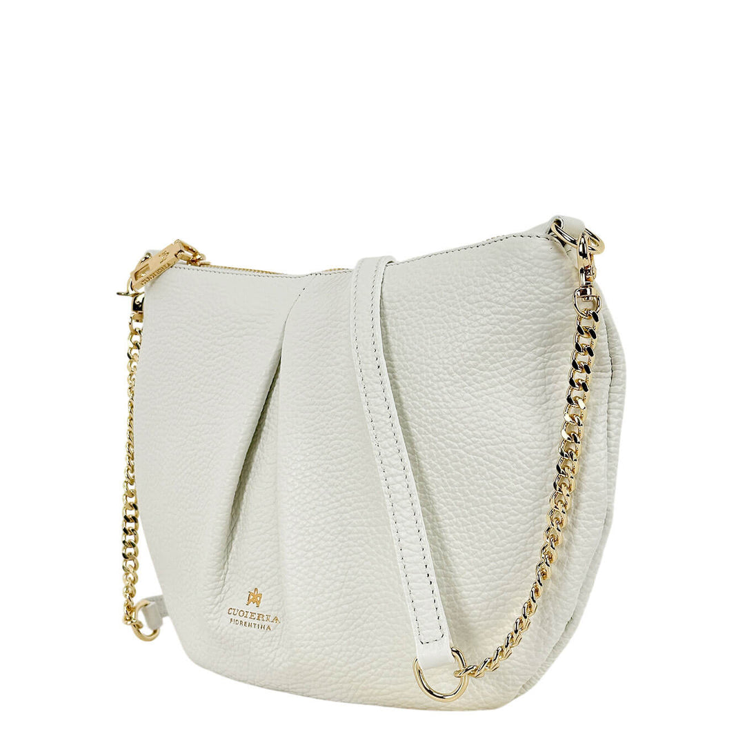 Cuoieria Fiorentina Emma Borsa Donna, Pouch Tracolla, Pelle, Bianco