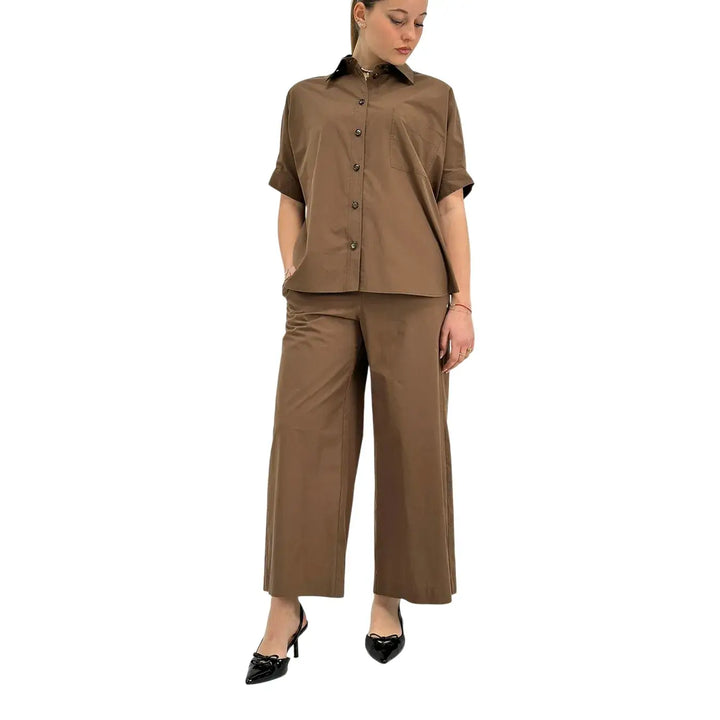 Ottod'Ame, Camicia, Donna, Maniche Corte, Cioccolato