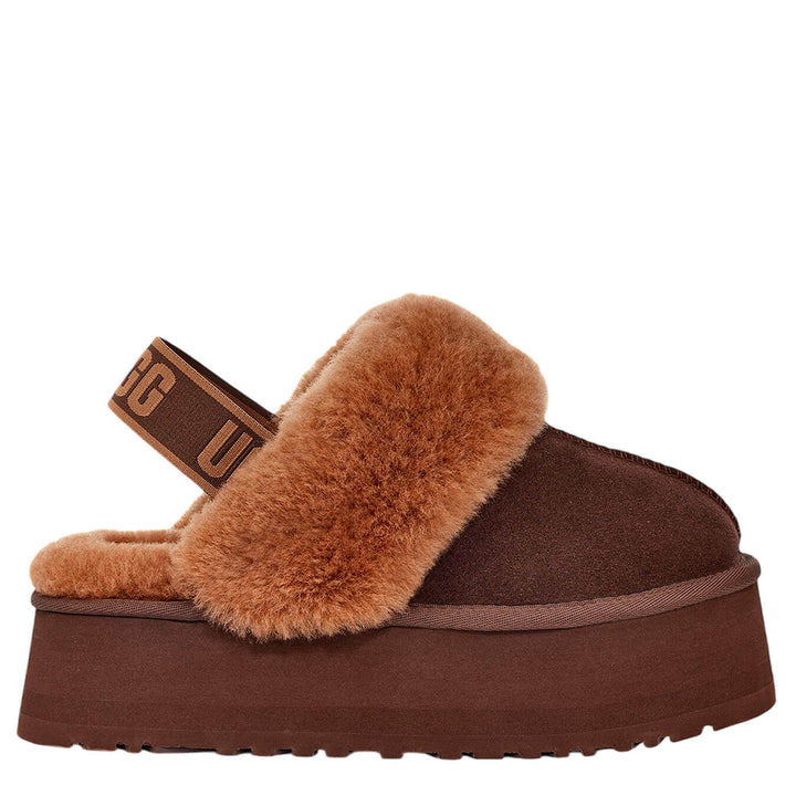 Ugg Funkette Scarpe Donna, Ciabatta con Elastico, Camoscio, Marrone