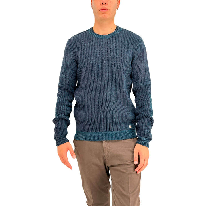 BL.11 Block Eleven Maglia Uomo, Girocollo, Tessuto Misto, Blu