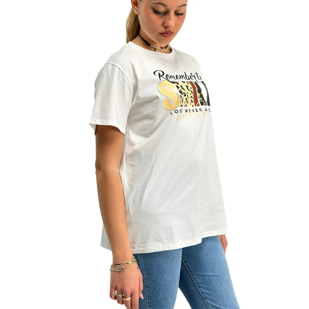 Bassini, T-Shirt, Donna, Cotone, Bianco