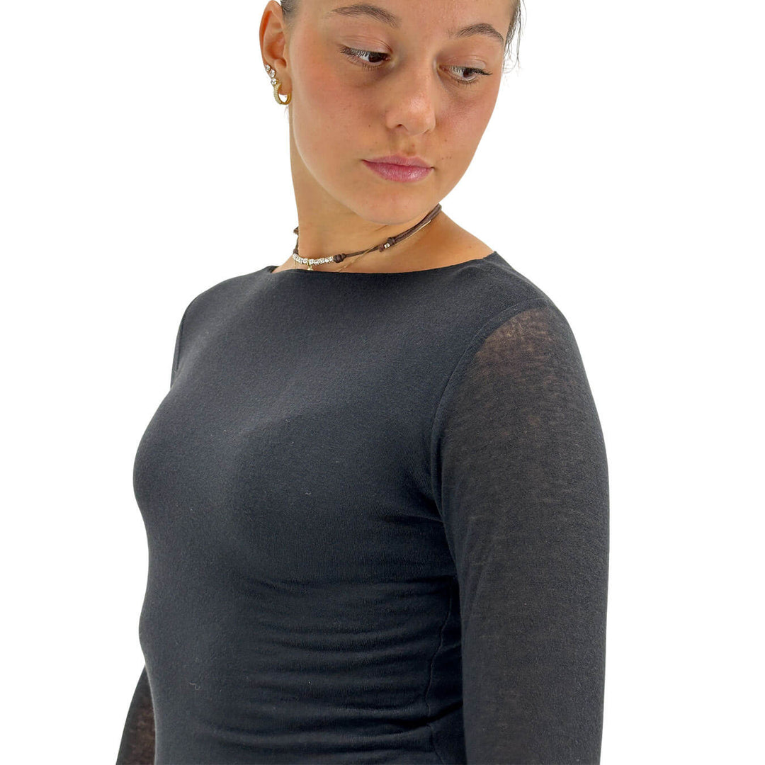 Motel, T-Shirt, Donna, Tessuto Misto, Nero