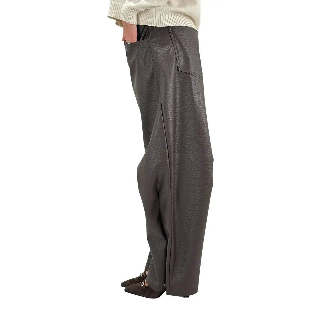 Motel, Pantaloni, Eco Pelle, Moro