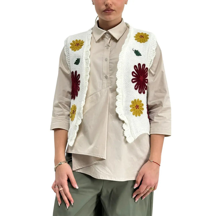 Bassini, Bolero Gilet, Donna, Bianco