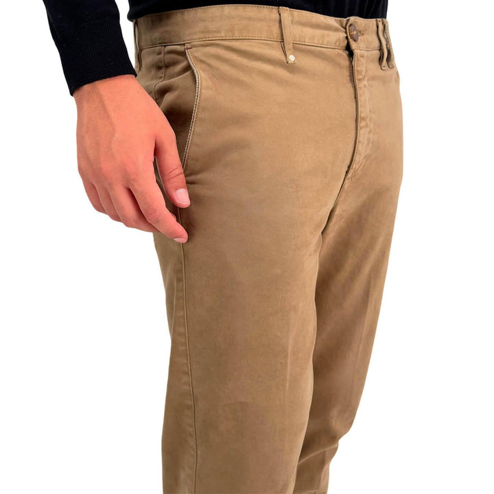 BL.11 Block Eleven Pantaloni Chino, Uomo, Slim Fit, Cotone, Cammello