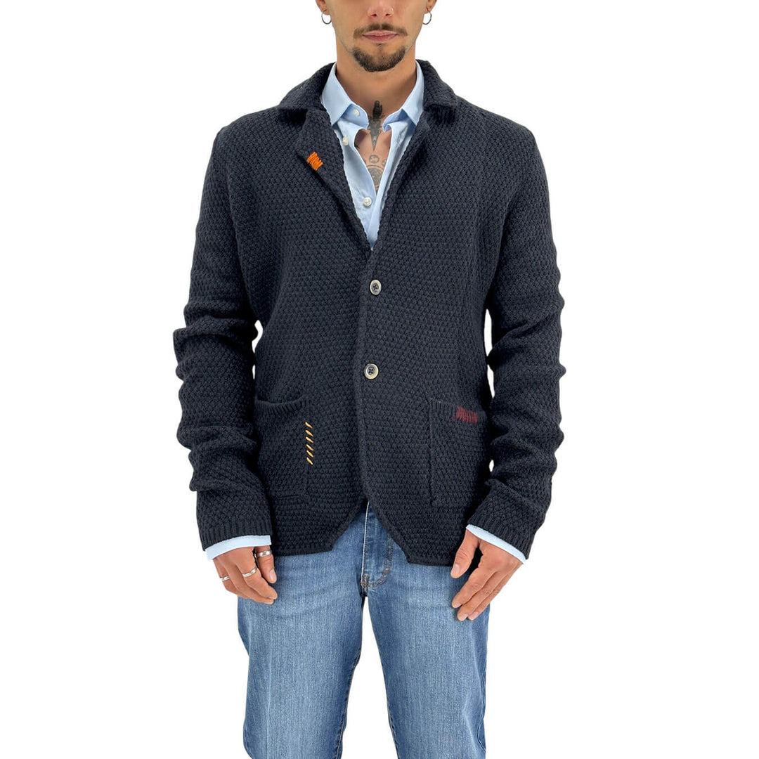 Markup, Blazer Maglia, Uomo, Tessuto Misto, Blu