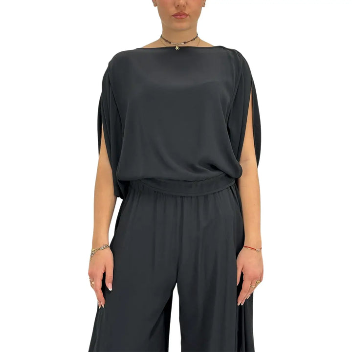 Meimeij, Blusa, Donna, Maniche Pipistrello, Nero