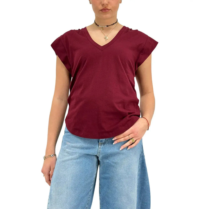 Ottod'Ame, T-Shirt, Donna, Cotone Modal, Merlot
