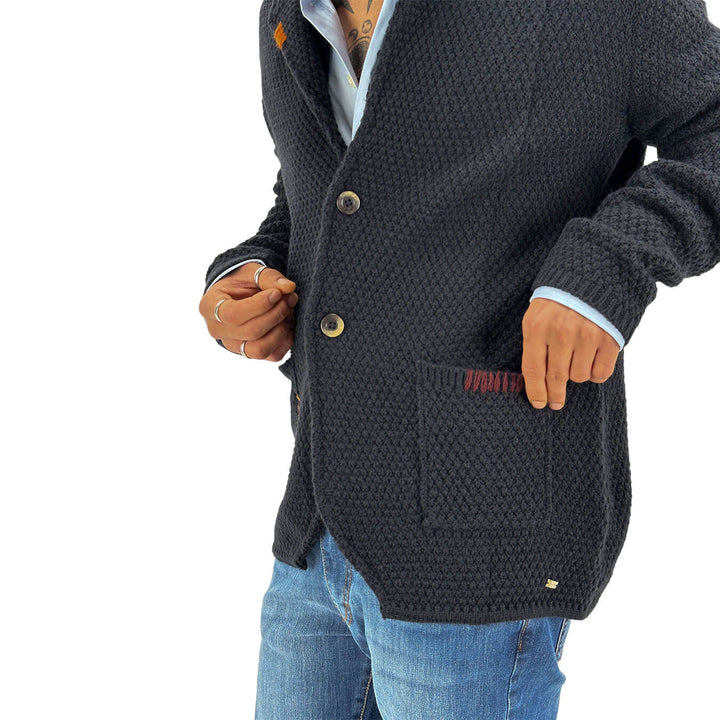 Markup, Blazer Maglia, Uomo, Tessuto Misto, Blu