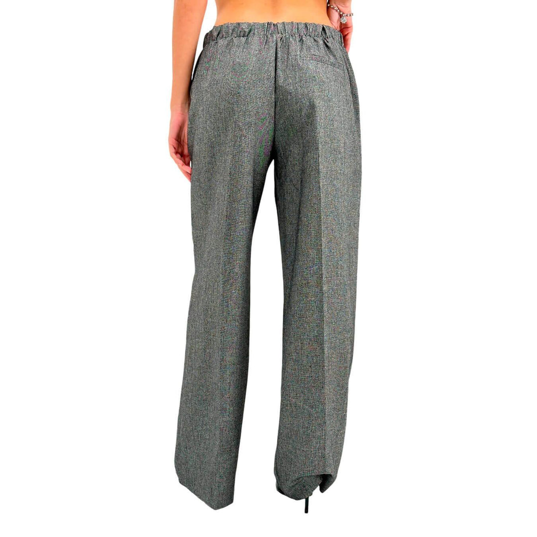 Imperial Women's Trousers, Flared, Mixed Fabric, Grey