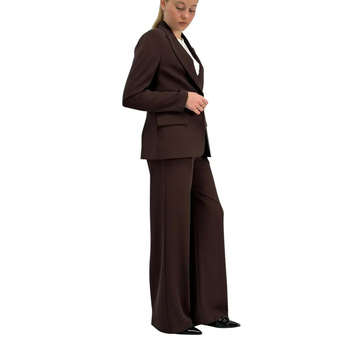 Kontatto, Completo, Donna, Giacca e Pantaloni, Monopetto, Cioccolato
