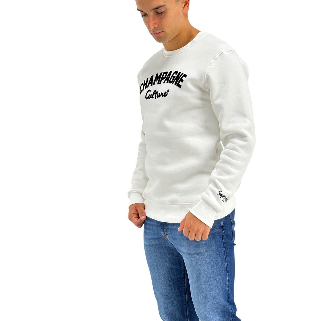 Superculture, Felpa, Uomo, Cotone, Bianco