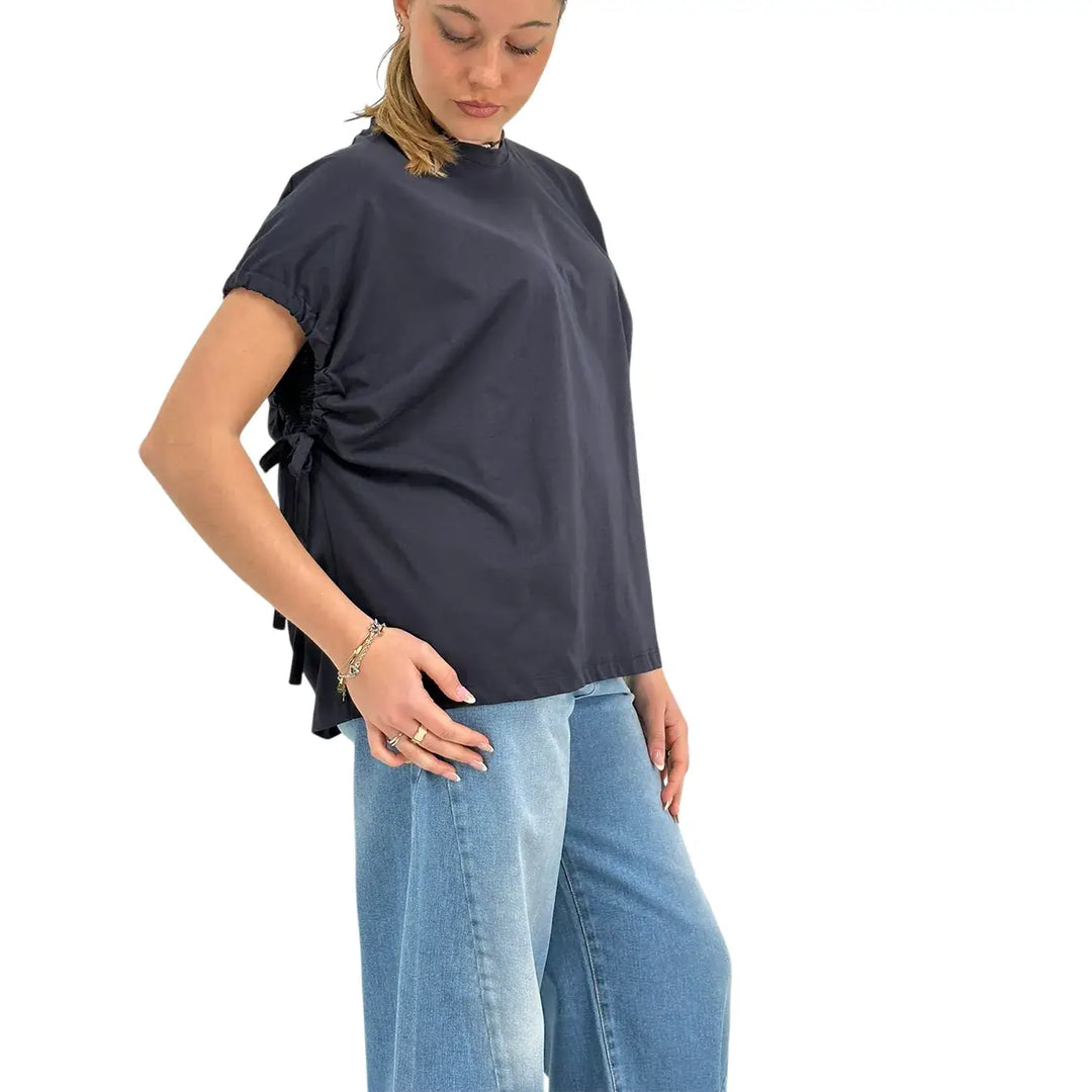 Ottod'Ame, T-Shirt, Donna, Blu, Girocollo