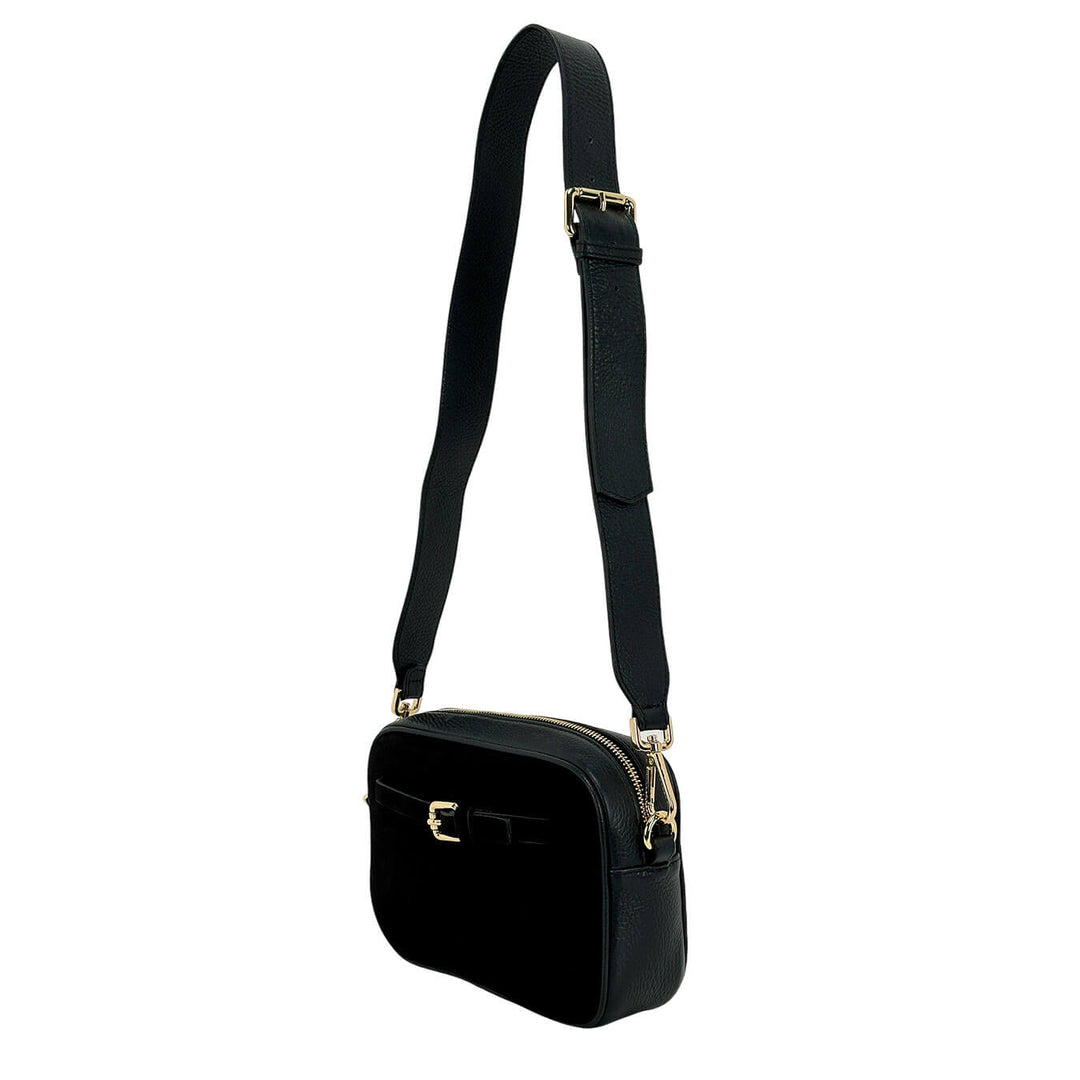 Avenue67 Olga Borsa Donna, Tracolla, Crossbody, Camoscio, Nero