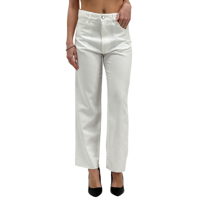 Icon Denim Jill Pantaloni Donna, Jeans Classico, Cotone, Bianco