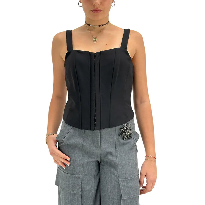 Koralline, Bustino, Donna, Tessuto Misto, Nero