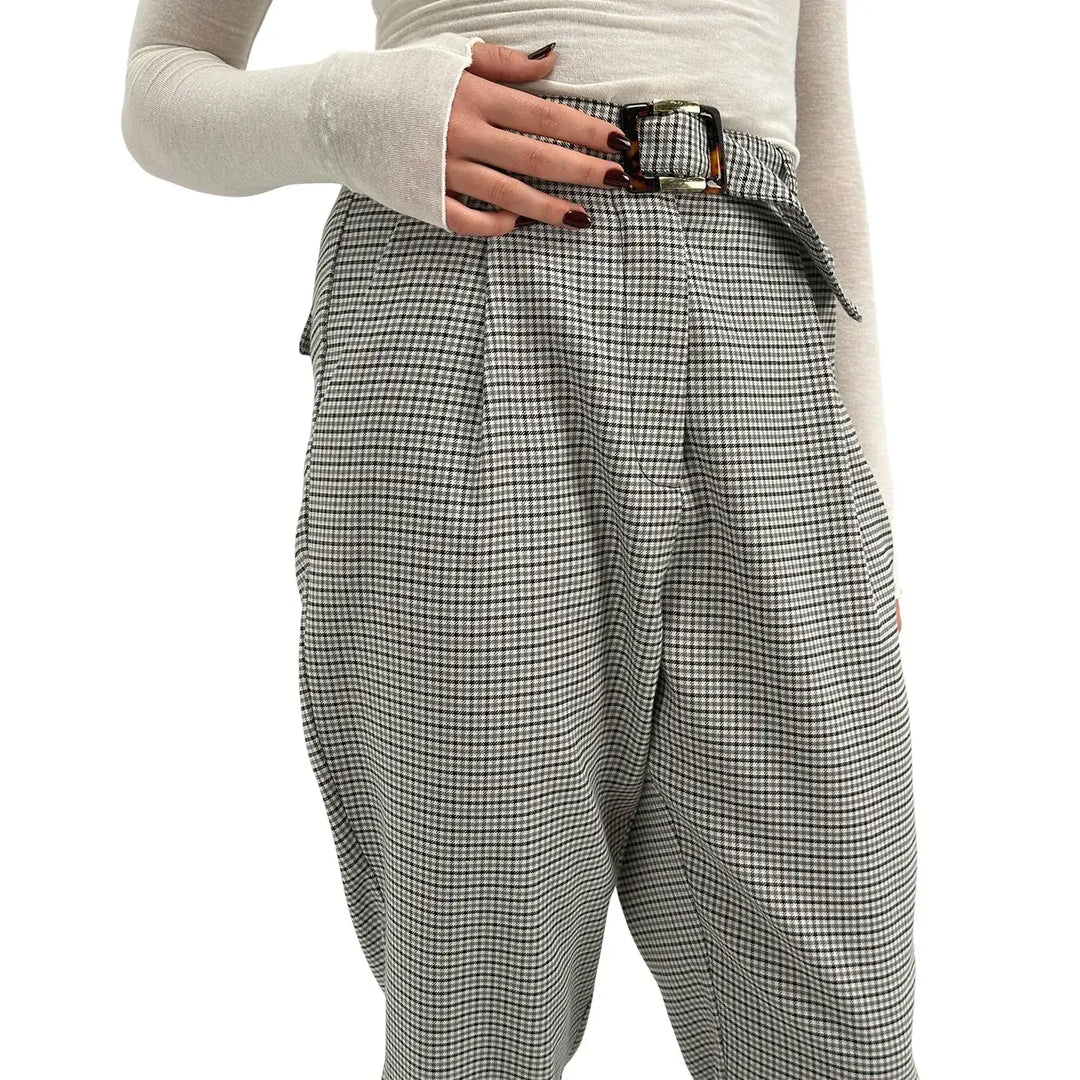 Koralline, Pantaloni, Donna, Pied de Poule, Tessuto Misto, Donna