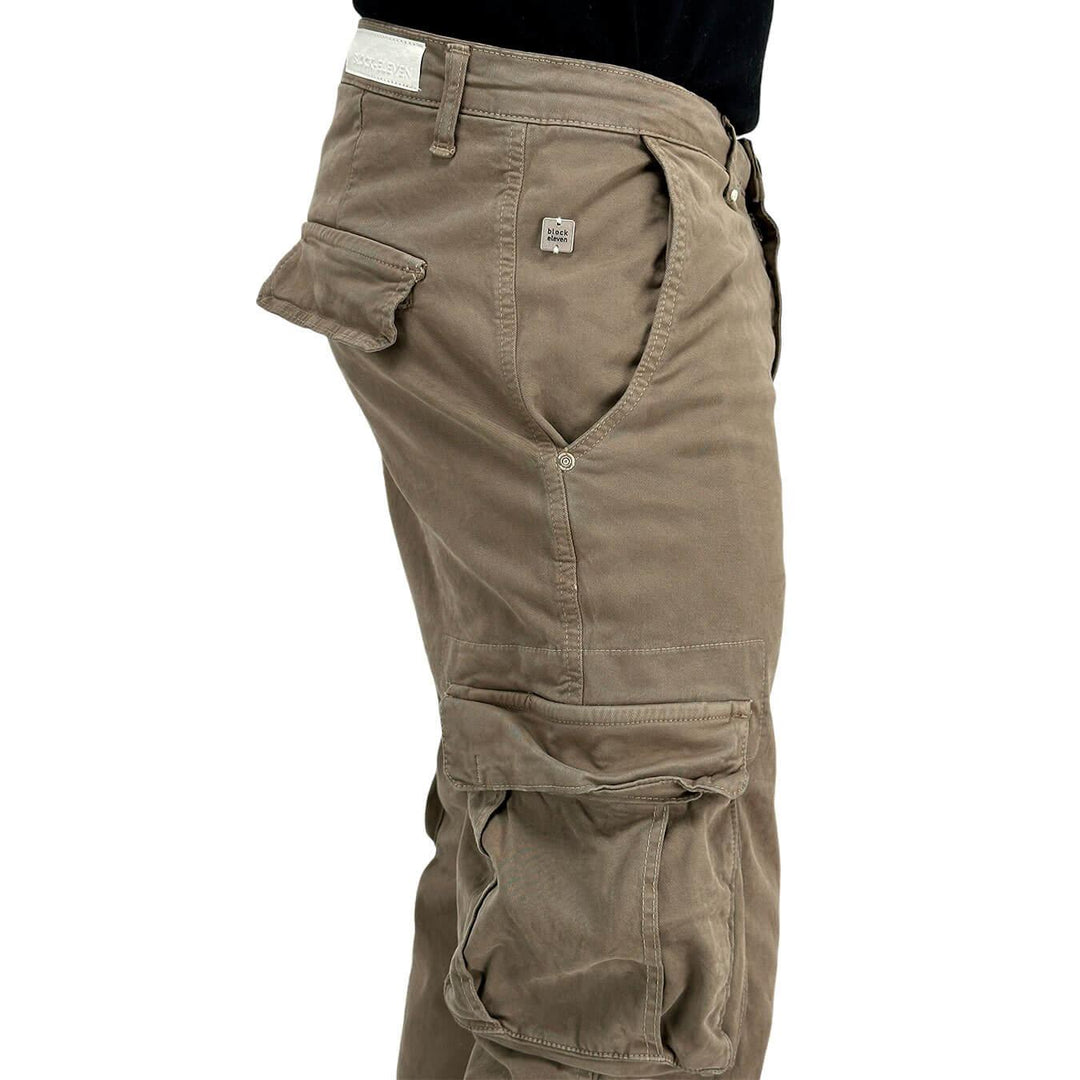 BL.11 Block Eleven Pantaloni Uomo, Cargo, Tasche Laterali, Cotone, Grigio