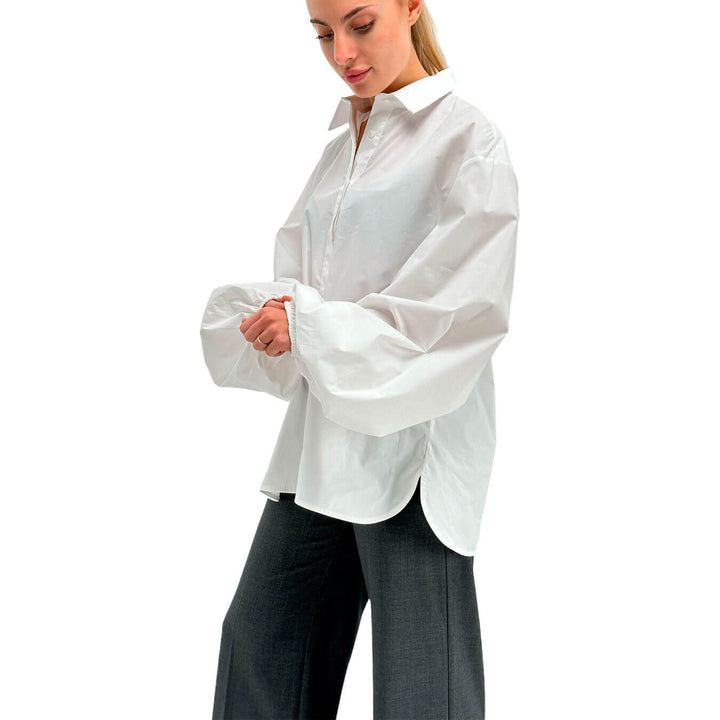 Imperial Camicia Donna, Over, Manica Palloncino, Cotone, Bianco