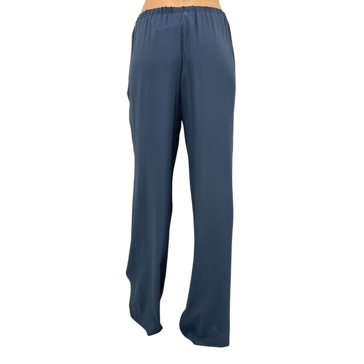 Ottod'Ame Pantaloni Donna, Lungo, Fondo Largo, Elastico, Blu