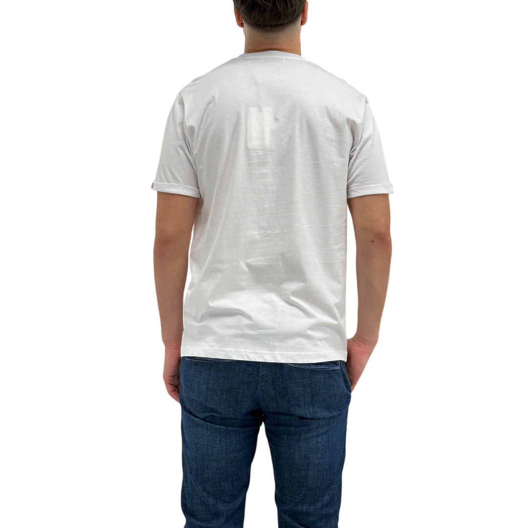 MarKup Maglia Uomo, T-Shirt con Decorazione, Cotone, Bianco