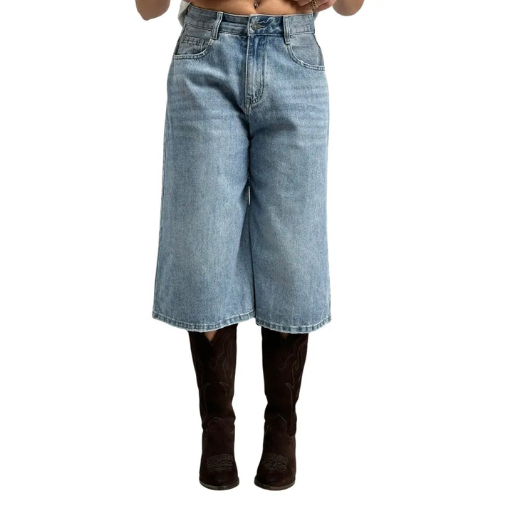 Bassini, Jeans Pinocchietto, Donna, Cotone, Blu