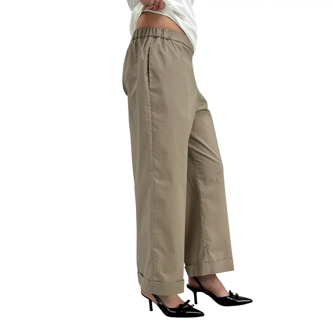 Meimeij, Pantaloni, Donna, Largo, Cotone, Beige