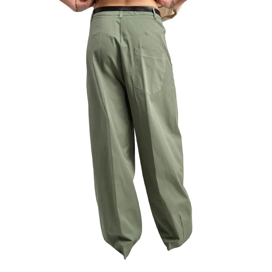 Kontatto, Pantaloni Palazzo, Donna, Cotone, Verde