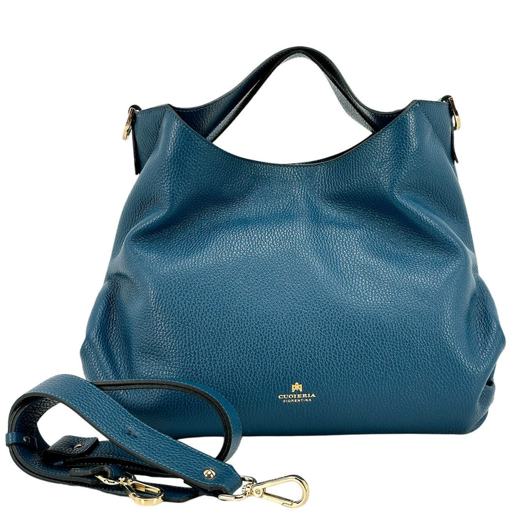 Cuoieria Fiorentina Gaia Borsa Donna, Handbag Media, Pelle, Blu