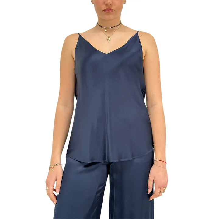 Ottod'Ame, Top, Donna, Tessuto Misto, Blu Night