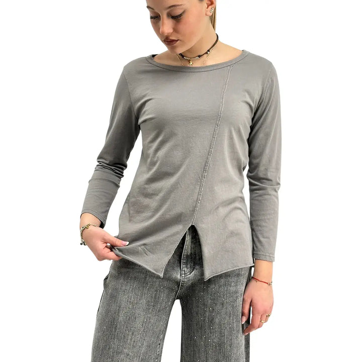 Bassini, T-shirt, Donna, Cotone, Grigio