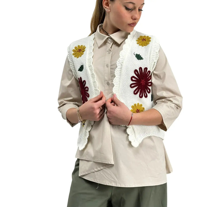 Bassini, Bolero Gilet, Donna, Bianco