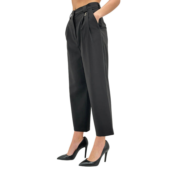 Relish Inkos Pantaloni Donna, Modello Capri, Vita Alta, Nero