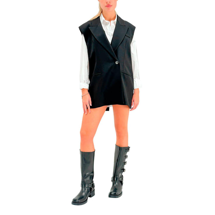 Imperial Gilet Donna, Monopetto, Smanicato, Tessuto Misto, Nero