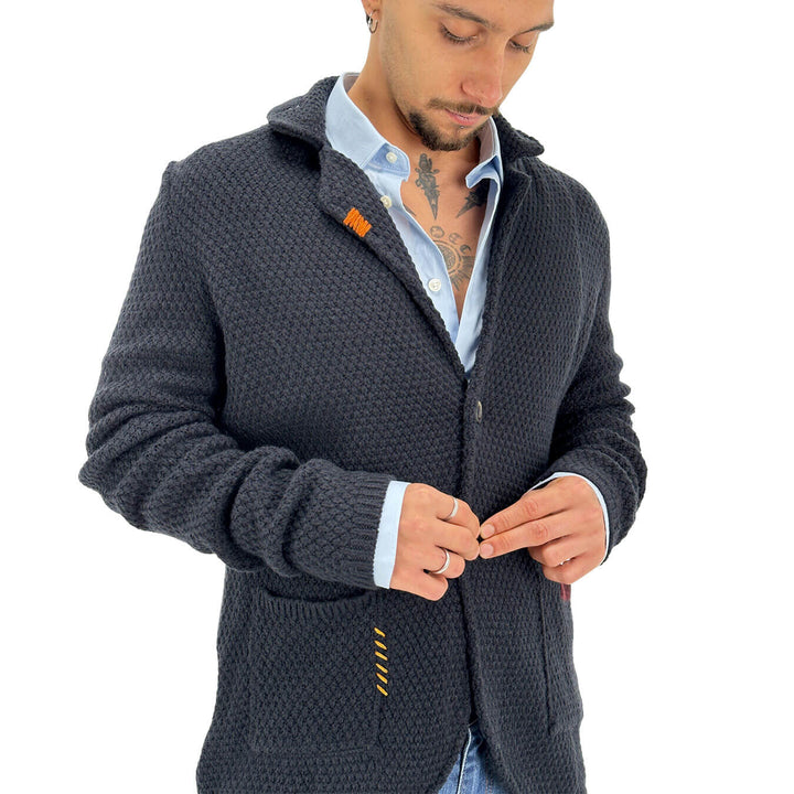 Markup, Blazer Maglia, Uomo, Tessuto Misto, Blu