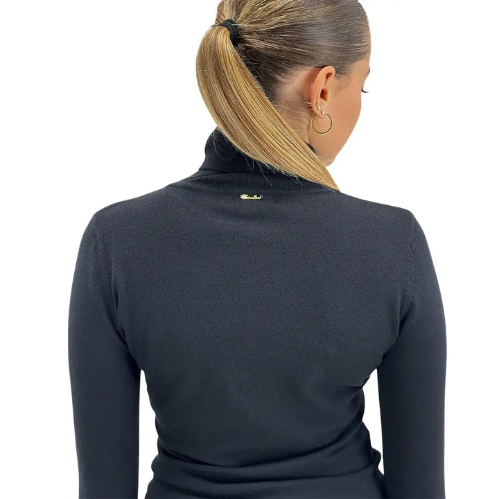 Koralline, Maglia Lupetto, Donna, Tessuto Misto, Nero