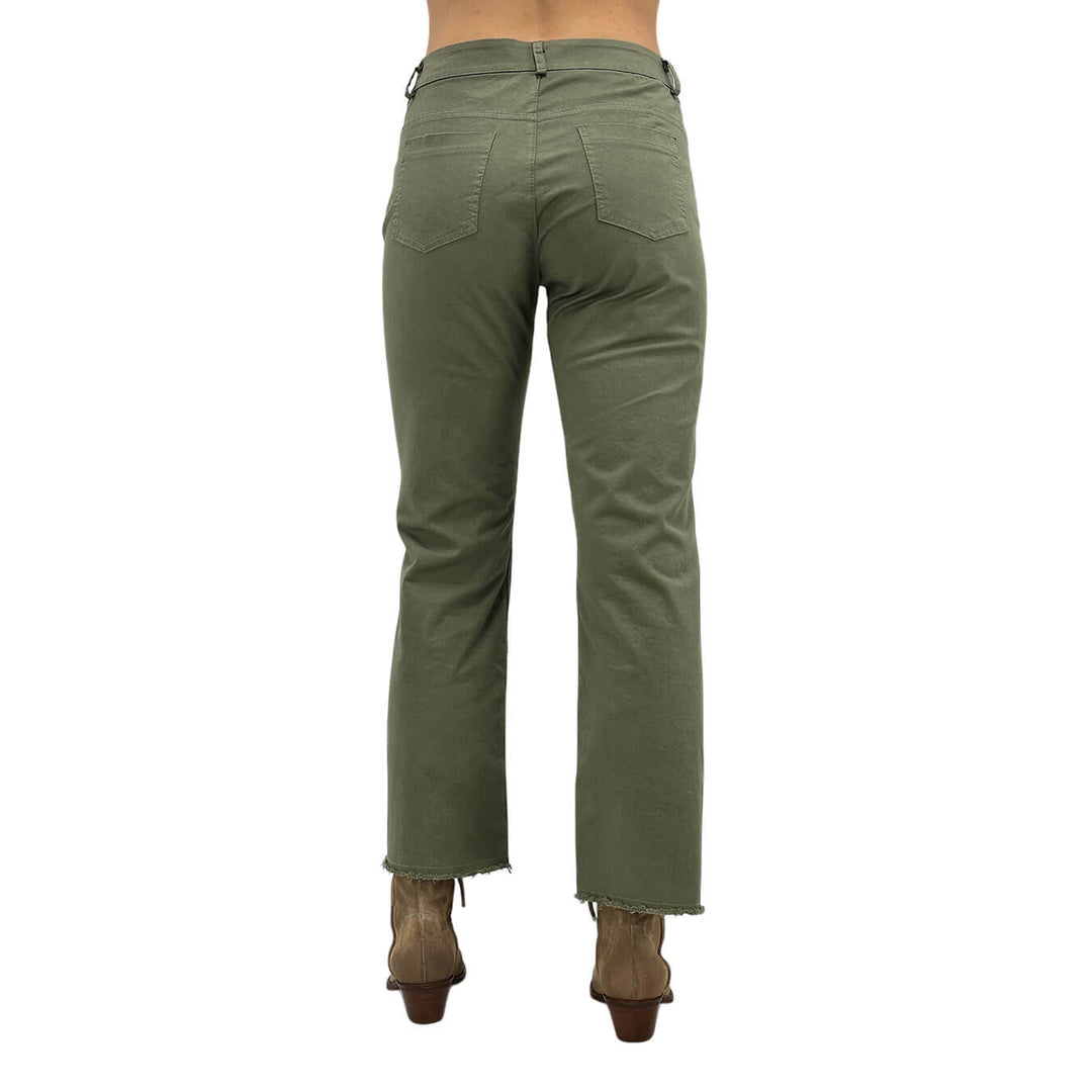 Motel Pantaloni Donna, Fondo Larghe, Charms, Cotone, Verde