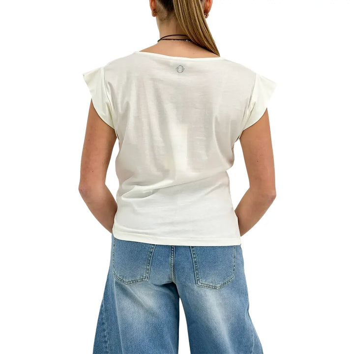 Ottod'Ame, T-Shirt, Donna, Cotone Modal, Latte