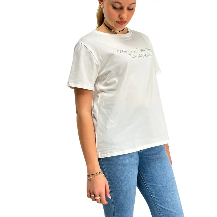 Bassini, T-Shirt, Donna, Cotone, Bianco