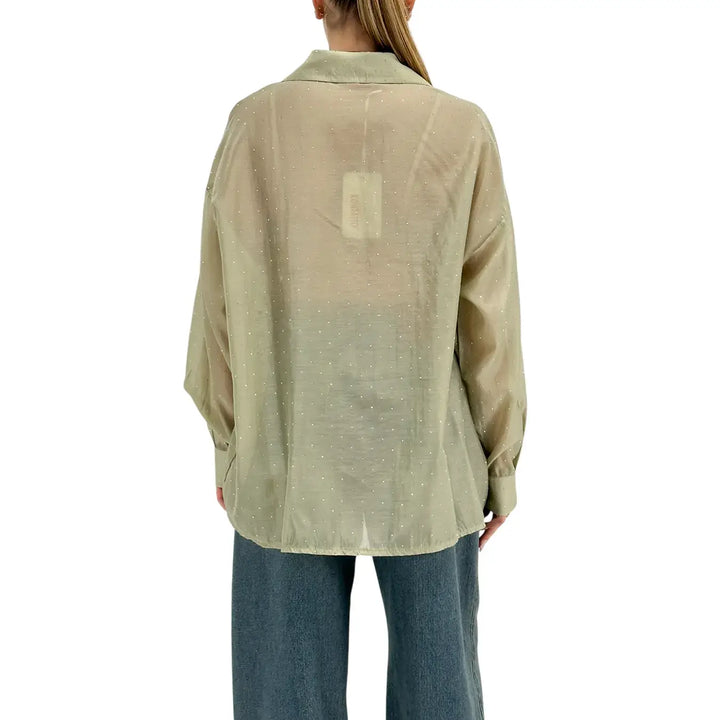 Kontatto, Camicia, Donna, Strass, verde