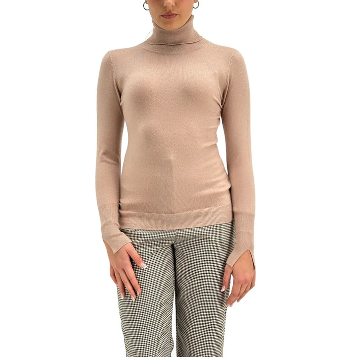 Koralline, Maglia Lupetto, Donna, Tessuto Misto, Sabbia