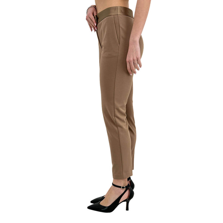 Imperial Pantaloni Donna, Modello Classico, Tessuto Misto, Beige