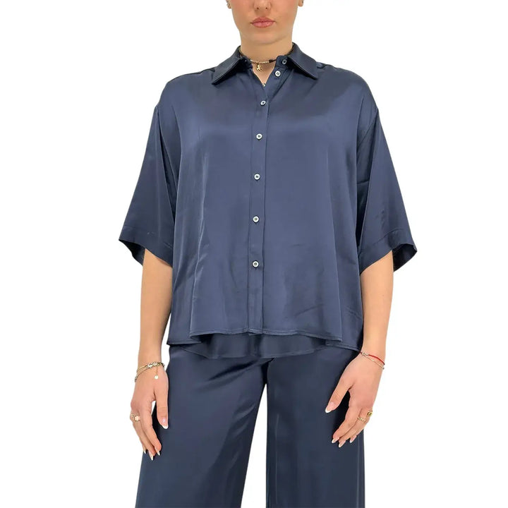 Ottod'Ame, Camicia, Donna, Maniche Corte, Blu Night