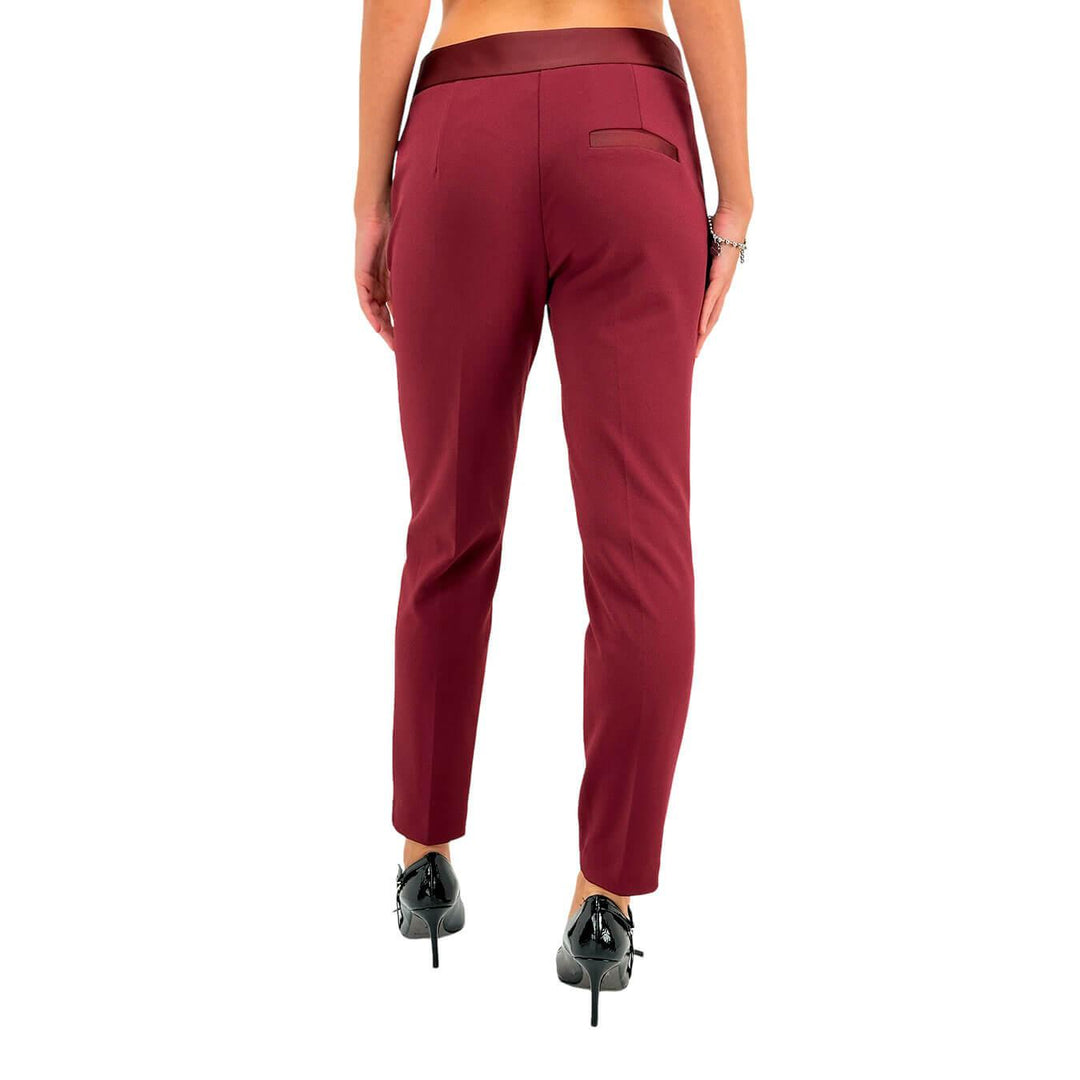 Imperial Pantaloni Donna, Modello alla Caviglia, Fascia Raso, Rosso