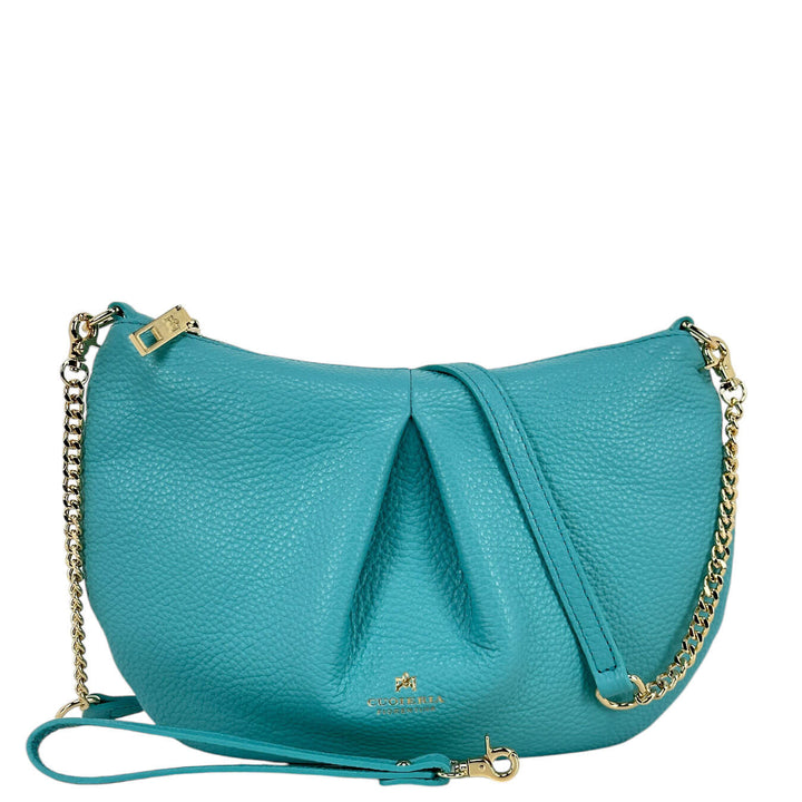 Cuoieria Fiorentina Emma Borsa Donna, Pouch Tracolla, Pelle, Verde