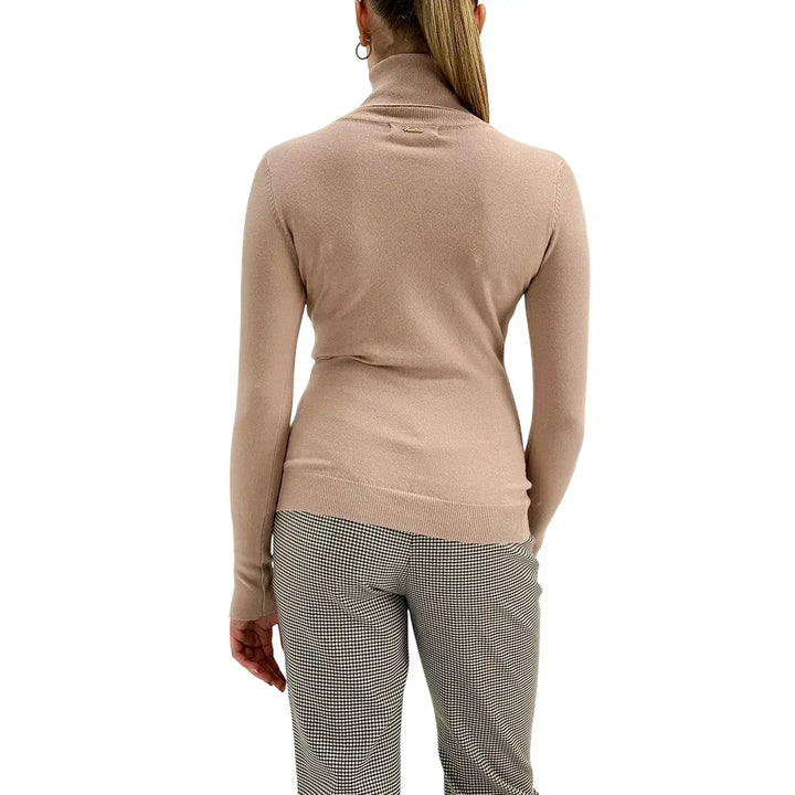 Koralline, Maglia Lupetto, Donna, Tessuto Misto, Sabbia