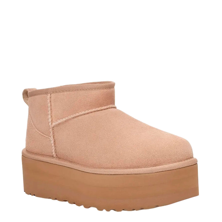 Ugg Stivali Donna, Classic Ultra Mini Con Plateau, Scamosciato, Sand