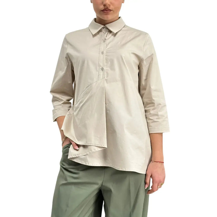 Bassini, Blusa, Donna, Cotone, Beige