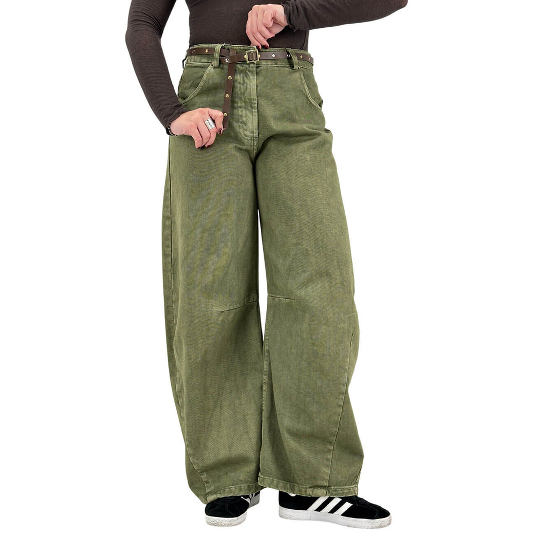 Motel, Pantaloni, Donna, Cotone, Verde